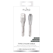 Puro Plain USB-A/USB-C cable - 1m, 15W - White